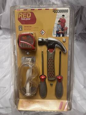 St001-l1 Red Toolbox 03300000 Kids 5-piece Tool Set #0330000 Ages 8