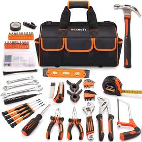 Rexbeti 682228519443 219-piece Premium Tool Kit With 16 Inch Bag Steel Home Repair