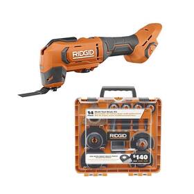 R86241b-ac24j14 Ridgid 18v Cordless Oscillating Multi-tool Tool Only 14-piece Bl