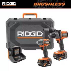 R92082 Ridgid 18v Brushless 2-tool Combo Kit 6.0 Ah 4.0 Max Output Batteries Charger Hard