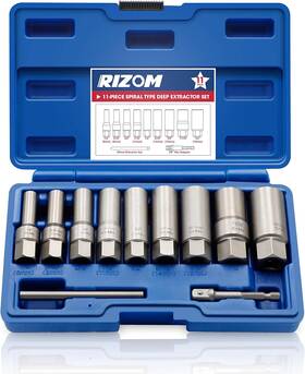 Rz001 Rizom 11-piece Spiral Type Deep Bolt Extractor Set Stripped Nut Remover Fo