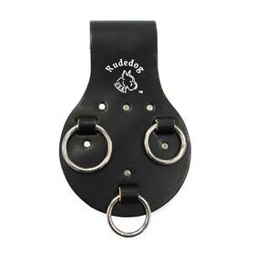 3035 Rudedog U.s.a. 647166460202 3-ring Spud Wrench Holder - Premium Black Leather Usa #3035