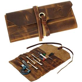 Tk001 Rustic Town Leather Tool Roll Up Pouch - Wrench Roll/chisel Bag By