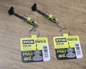 Ryobi 033287235858 New Lot Of 2 Mini S Keyring Keychain One Power Tools - Stick Vac