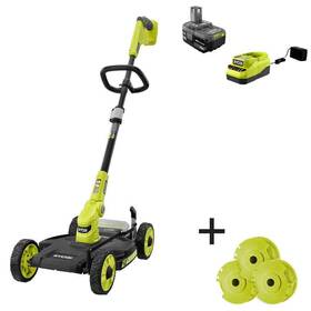 P20160-ac Ryobi Hot One 18-volt 12 Inch Cordless 3-in-1 Trim Mower Extra 3-pack Spools 4.0 Ah B