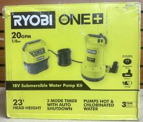 P3020 Ryobi One 18v 1/6 Hp. Submersible Pump 4ah Battery Charger