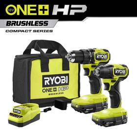 Psbck102k2 Ryobi One Hp 18v Brushless Cordless Compact 1/2 Inch Drill And Impact Driver Kit With