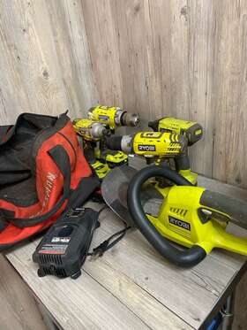 Psn033581 Ryobi Tools P235a 10 Pc Combo Set P2603/p235a/p214/p235/p277 W 4 Bat