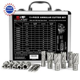 Zxt-haz-002 S&f Stead & Fast Annular Cutter Set 13 Pcs 1-1 Cutting Depth Diameter 1-1/16 Inch