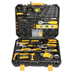 0684 S&y 198pc Household Tool Kits Mechanics Repair Set With Case Black&yellow