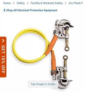 24310 Salisbury 24309 Single Ground Assembly Clamp 6 Foot Cable