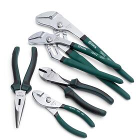 St70001u Sata 5-piece Plier Set With Tongue-and-groove 12-inch And 10-inch Long-nos