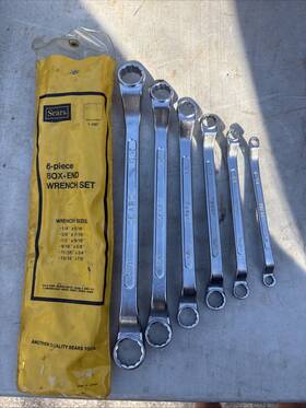 4387 Sears Vintage #9 6pc Offset Double Box End Wrenches Made In Japan Sae