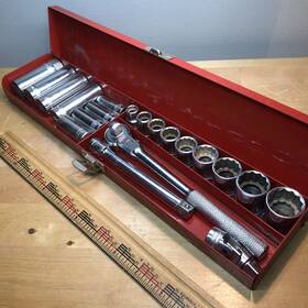 93303 Sears Vtg Companion 21 Piece Tool Set 3/8 Inch Drive Usa Complete Ratchet Socket