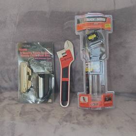 930611 Sears Black Decker Handy Little Tool Box 9pc And Auto Adjustable Wrench Aaw100 Set