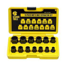 Segomo Tools 392000169746 13 Piece Lug Nut And Bolt Extractor Removal Metric Sae Socket Tool Set 8-