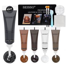 4x45ml-2 Seisso Brown Leather Repair Kit For Furniture Vinyl Couch Sof
