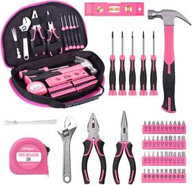 Senkiila 744110288179 Pink Tool Set Household Kit With Bag For Women Home Garage Office College