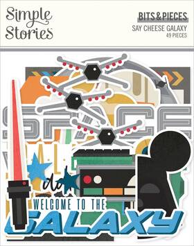 5a0022jy-1g5ct Simple Stories 3 Pack Say Cheese Galaxy Bits And Pieces 49/pkg-49/pkg