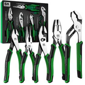Sk 025141114393 5-piece Pliers Set 8 Inch Long Nose 9.5 Linesman Slip Joint Diagona