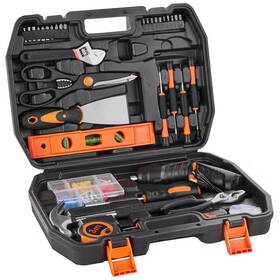 Skyshalo 313092728708 96-piece Tool Kit Hand Tools With Cordless Screwdriver Storage Case For Home