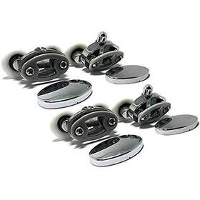 Smoothly 762360679394 Smooth Set Of 4 New Oval Metal Alloy Double Wheel Shower Door Rollers 23mm