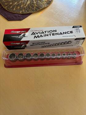 110tmdyamr Snap-on American Airlines 10pc Socket Set 1/4 Inch Drive Sae 12pt Shallow