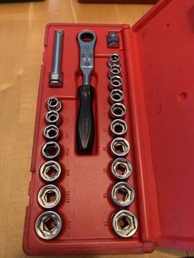 Pb101 Snap On Afr20 3/8 Inch Driver Low Profile Ratchet Wrench Set Sae And Metric