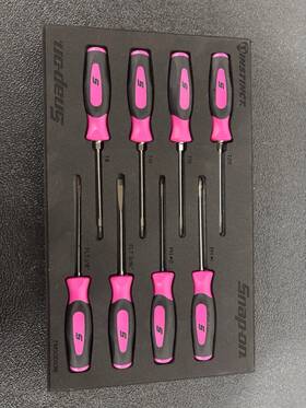 Fmsd003b Snap-on Sgmini16 Instinct 8 Piece Pink And Black Screwdriver Set With Box Case