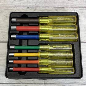 Nd1070 Snap On Nut Driver Set Insulated Vintage Usa Amber Handle 7 Piece