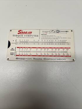 No.ss-306a Snap-on Vintage/rare Torque Computer Slide Card No. Ss-306b Printed 1965 Usa 8b2