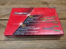 Pl308cf808g Snap-on 3-piece Plier Set With Bonus 7 Inch Mini Cutter - Brand New