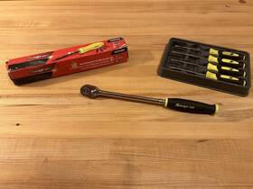 Sgdx40bhv Snap-on Hi-viz Tool Lot 1/4 Ratchet Ratcheting Screwdriver Mini Screwdrivers