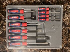 Shdx6040am Snap-on 10-piece Red Blue Screwdriver Set With Box Case