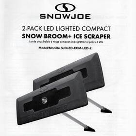 Snow Joe Sjblzd-ecm-led-2-blk 2 Pack Led Lighted Compact Broom Ice Scraper Removal Combo
