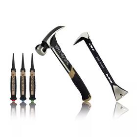 Spec Ops 313103835852 3-piece Tool Set Includes 20 Oz. Nailing Hammer 11 Inch Molding Pry Bar 3-piec