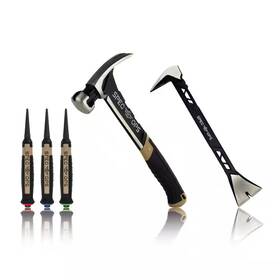 Spec Ops 726084477681 3-piece Tool Set Includes 20 Oz. Nailing Hammer 11 Inch Molding Pry Bar 3-piec
