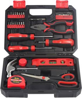 Spicimomo 445022014032 38 Pieces Tool Set With Portable Storage Boxes Basic Home Red Kit For Dail