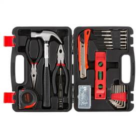 Stalwart 192664991333 Home Hobby Tool Set Level Tape Measure Hammer Compact Hand Tools In Case