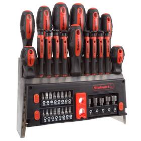Hw5500018 Stalwart 39-piece Magnetic Screwdriver Set Tool Kit With Storage Rack
