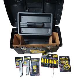 Stanley 076174811971 Tools Start Tool Kit Toolbox Tape Measure Box Cutters And Screwdriver