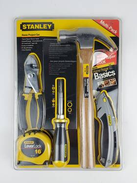 Stanley 076174956511 Home Project Set Multi-pack 5 Piece And Repair Basics Book