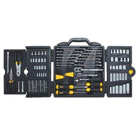Stanley 076174975437 150 Piece 1/4 And 3/8 Inch Sae Ratchet Wrench Drive Socket Mechanics Tool Case Set