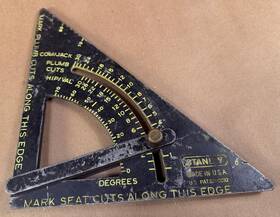 46-050 Stanley Vintage Speed Square Plumb Hip Valley Framing Adjustable Aluminum