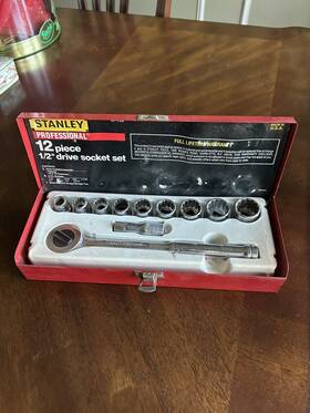 87-739 Stanley Professional 12 Piece Socket Set 1/2 Inch Drive Model #