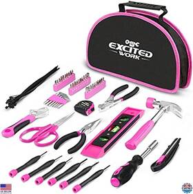 B07wnmwdh2 Stanley 69-piece Pink Tool Kit Ladies Hand Tools With Carrying Pouch For Diy And Repairs