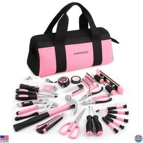B0d7hgbq2k Stanley 218 Pcs Pink Home Tool Kit - Basic Hand Tools Set For Women Diy And Repairs