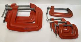 H152 Stanley H151 Lot Of 6 Handyman C Clamp H155 Usa Woodworking Metal Tools