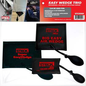 Steck By Milton 030937505316 Pro-grade Easy Wedge Inflatable Air Pump Bag 3pk