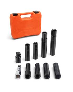 12t020 Sucoso 10pcs Spline Lug Nuts Socket Set 1/2 Inch Impact Key With 3 Ext... Fast Ship